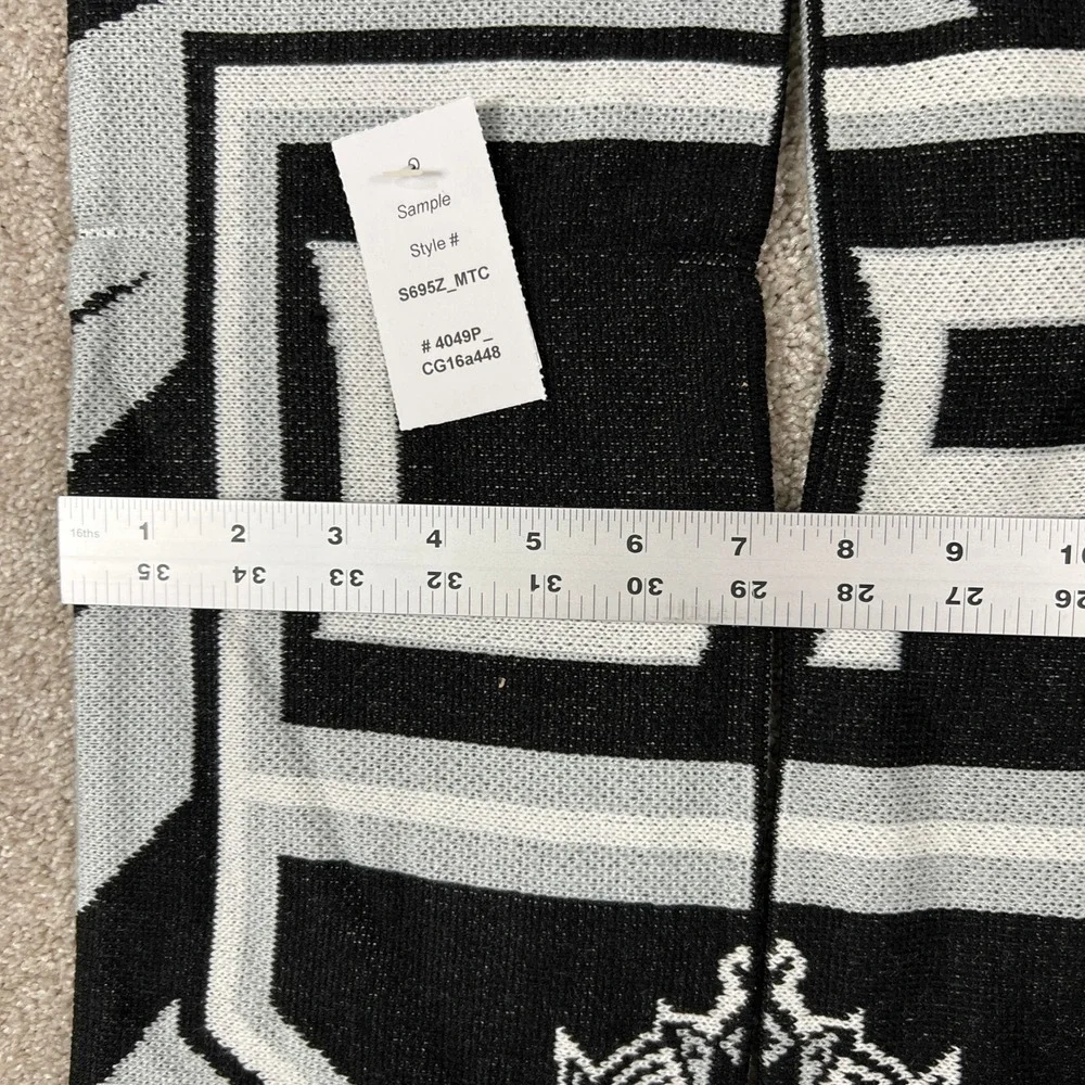 Adidas LA Kings NHL Knit Scarf Black Silver Geometric
